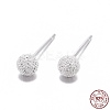 Textured 925 Sterling Silver Ball Stud Earrings LS-EJEW-L202-004A-6