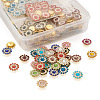 Yilisi 300Pcs 15 Style Flower Shape Rhinestone Buttons RB-YS0001-02-3