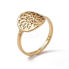 Ion Plating(IP) 201 Stainless Steel Flower Adjustable Ring for Women RJEW-C045-01G-1