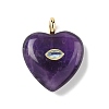 Natural Amethyst Pendants G-P585-03G-11-1