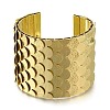 Alloy European American Exaggerated Open Cuff Fish Scale Pattern Bangles for Women BJEW-L697-002G-2