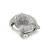 Brass Micro Pave Clear Cubic Zirconia Spring Ring Clasps KK-L228-42P-2