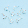 925 Sterling Silver Hollow Heart Stud Earrings STER-T005-07-3