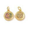 Brass Micro Pave Cubic Zirconia Charms KK-E068-VF135-1