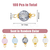 100Pcs Synthetic Crackle Quartz Connector Charms FIND-DC0002-50-2