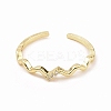 Clear Cubic Zirconia Wave Open Cuff Ring X-RJEW-B028-17G-2