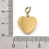 Heart 304 Stainless Steel Rhinestone Pendant Decorations STAS-H202-04G-03-3
