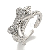 Brass Micro Pave Cubic Zirconia Cuff Ring RJEW-E296-08P-1
