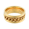 201 Stainless Steel Curb Chain Finger Ring for Women RJEW-N043-30LG-2