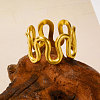 Geometric 304 Stainless Steel Adjustable Cuff Open Rings for Women WL5945-2-3