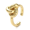 Rack Plating Brass Knot Open Cuff Rings for Women X-RJEW-Q777-06G-1
