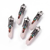 Natural Rose Quartz Big Pointed Pendants G-H281-02H-1