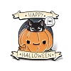 Happy Halloween Word Enamel Pin JEWB-F015-02EB-1