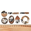 Walnut Wood & Transparent Resin & Gold Foil Pendants WD-CBA583A-05-3