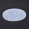 Flat Round with Flower & Butterfly Cup Mat Silicone Molds DIY-M034-29-5