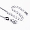 Platinum Tone Brass Pendant Necklaces NJEW-JN01700-6