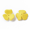3-Petal Spray Painted Acrylic Bead Caps X-MACR-N007-01F-2