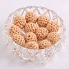 Handmade Woolen Macrame Wooden Pom Pom Ball Beads X-MAKN-PW0001-048G-1