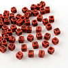 Letter Style Opaque Acrylic Beads SACR-S753-01-1