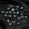 20Pcs Bohemian Style Alloy with Resin Cuff Rings FS-WG5AD72-01-4