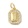 Real 18K Gold Plated Brass Micro Pave Clear Cubic Zirconia Pendants KK-L216-002G-I-1