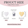 4Pcs 2 Colors Stainless Steel Beads STAS-TA0002-73-3