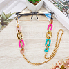1Pc Acrylic with Alloy Oval Link Chains Neck Strap for Eyeglasses AJEW-CN0003-60C-3