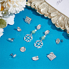24Pcs 4 Style Round Oval Rhombus 304 Stainless Steel Stud Earring Findings STAS-UN0056-21-2