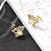 Butterfly Brass Micro Pave Clear Cubic Zirconia Stud Earrings EJEW-C154-03G-3