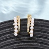 Brass Micro Pave Clear Cubic Zirconia C-Shaped Stud Earringss EJEW-A152-02G-3