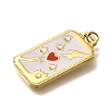 304 Stainless Steel Enamel Pendants STAS-R153-04G-03-2