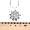 304 Stainless Steel Flower Pendant Round Snake Chain Necklaces for Women NJEW-G188-02P-5