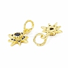 Rack Plating Brass Micro Pave Cubic Zirconia Pendants KK-H428-09G-4