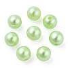 Spray Painted ABS Plastic Imitation Pearl Beads OACR-T015-05B-10-3