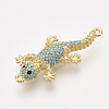 Brass Micro Pave Cubic Zirconia Link Connectors ZIRC-S061-91G-2