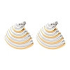 Two Tone Shell Shape 304 Stainless Steel Stud Earrings EJEW-H176-01GP-4