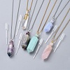 Natural Gemstone Perfume Bottle Pendant Necklaces NJEW-F251-09-1