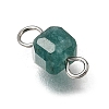Natural Colorful Tourmaline Faceted Table Cut Cube Links Connector Charms PALLOY-JF04368-02-4