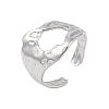 Non-Tarnish 304 Stainless Steel Textured Open Cuff Rings RJEW-C095-08A-P-1