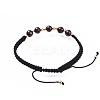 Adjustable Natural Garnet Braided Bead Bracelets BJEW-JB04599-01-2
