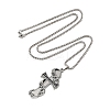 201 Stainless Steel Enamel Electronic Piano Cross Pendant Box Chain Necklaces NJEW-M076-01P-02-2