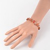 Chips Natural Carnelian(Dyed & Heated) Beaded Stretch Bracelets BJEW-JB02131-02-2