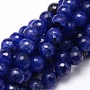 Dyed Natural Agate Faceted Round Beads Strands X-G-E320E-8mm-08-1