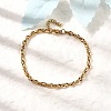 304 Stainless Steel Coffee Bean Chain Bracelets for Women BJEW-B140-01A-G-3