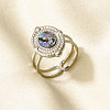 304 Stainless Steel with Natural Shell Cuff Open Rings for Women AL0644-2-1
