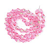 Electroplate Transparent Glass Beads Strands X-EGLA-N020-03E-2