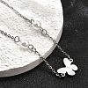 304 Stainless Steel Butterfly Link Bracelets BJEW-C098-01B-P-3
