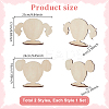 2 Bags 2 Styles Cute Girl Shaped Wood Hair Clip Holders ODIS-GA0001-74-2