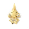 Brass Micro Pave Cubic Zirconia Pendants KK-P292-21B-G-1