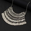 Tibetan Style Zinc Alloy Coin Tassel Chunky Bib Necklaces for Women FS-WGCC506-02-2